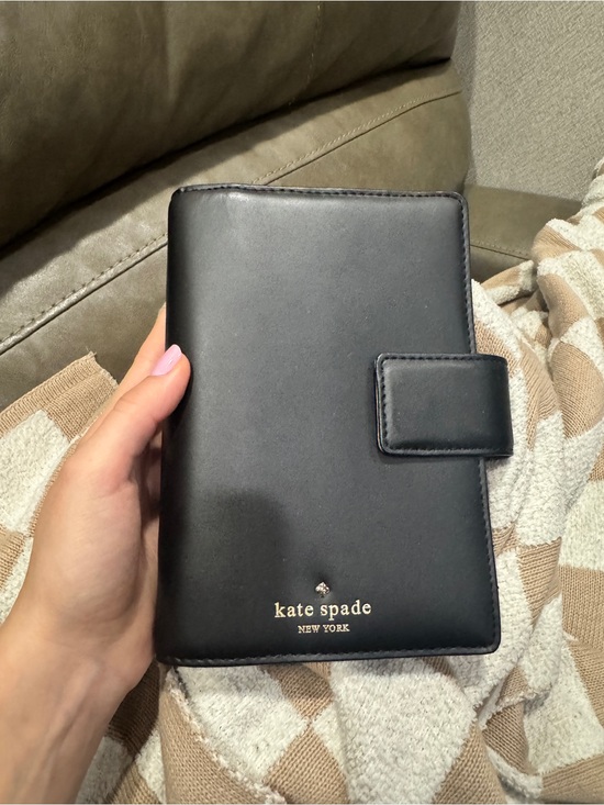 kate spade Other - kate spade Black Leather Snap Planner Cover